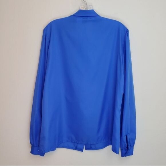 Vintage Judy Bond royal blue tie neck blouse - Picture 10 of 11